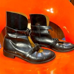 ACNE Black Double Buckle Boots, Size 37